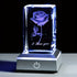 3D Laser Rose Crystal with Light Base Perfect Gift